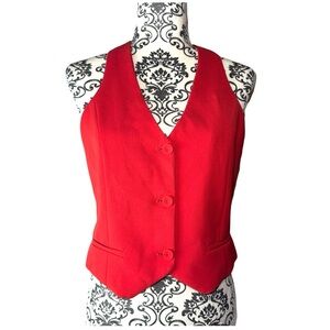 NWT Ricki's Bright Red 3 Button-Back Vest
